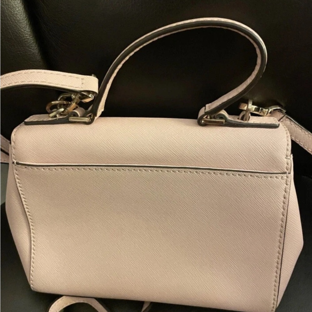 Michael Kors Pale Pink Leather Top-Handle Satchel with Gold Hardware - Picture 5 of 5